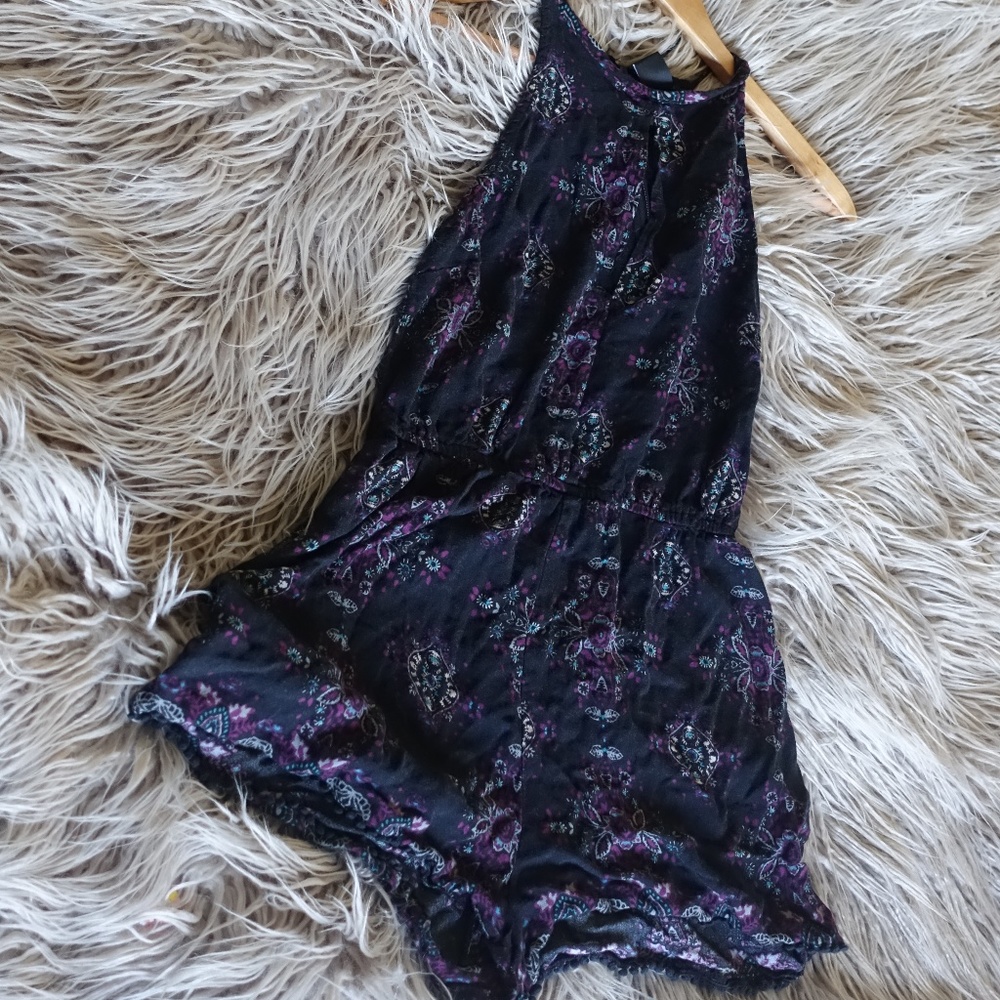 5/$25 High-neck Romper keyhole racerback